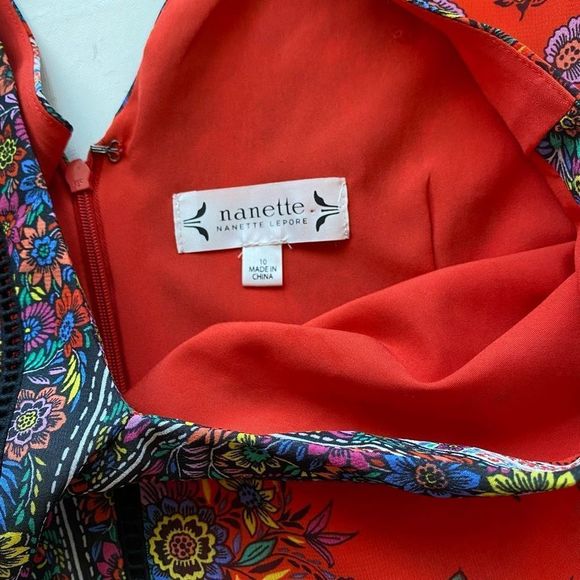 Nanette Lepore Midi Dress Red Sleeveless Woman’s Sz 10 - Picture 4 of 13